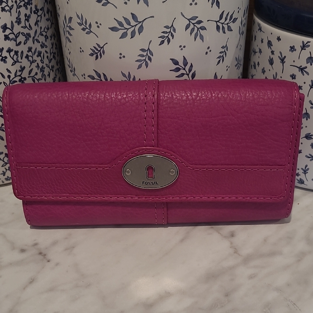 Fossil Pink Leather Wallet